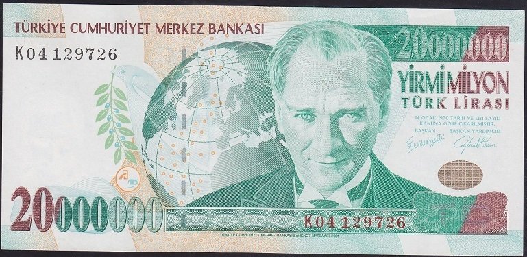 7.EMİSYON 20 000 000 LİRA K04 129726 ÇİLALTI