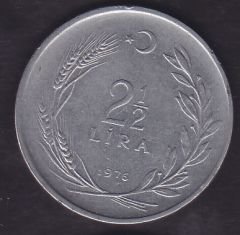 1976 Yılı 2.5 Lira TC lerden Biri Ters Diğeri Düz - Erör