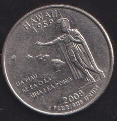 Amerika Çeyrek Dolar 2008 D Hatıra Hawaii