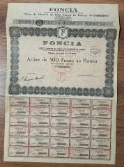 Hisse Senedi - FONCIA 1929 ( 46 X 32 cm )