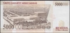 7.Emisyon 5000000 Lira F60 557156 Çok Temiz+