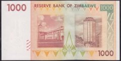ZİMBABWE 1000 DOLAR 2007 ÇİL eski kağıt para değerleri