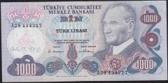6.Emisyon 1.Tertip 1000 Lira A28 434217 Çok Temiz+