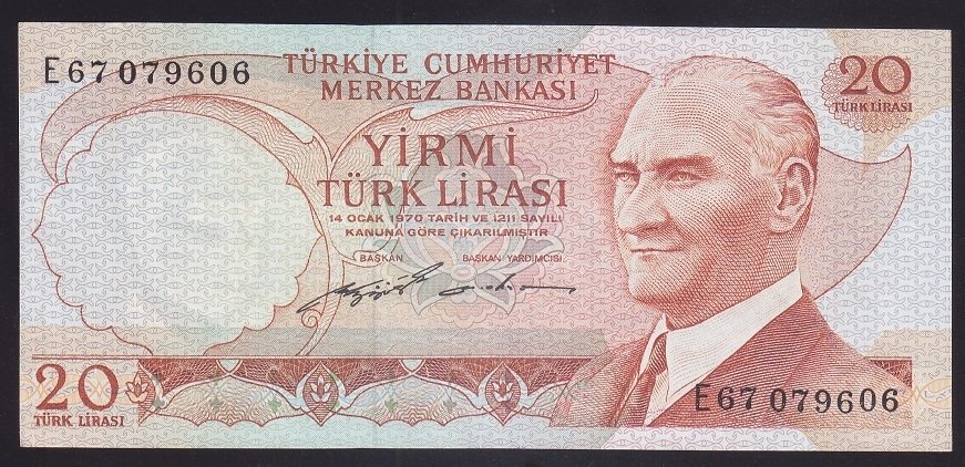6.EMİSYON 2.TERTİP 20 LİRA E67 079606 ÇÇT+