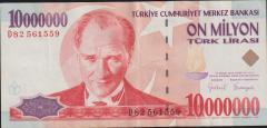 7.Emisyon 10 000 000 Lira D82 561559 Ççt Çilaltı