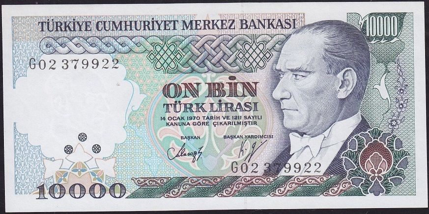 7.Emisyon 3.Tertip 10000 Lira G02 379922 Çilaltı Çil