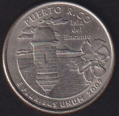 Amerika Çeyrek Dolar 2009 P Hatıra Porto Riko Çeyrek Dolar