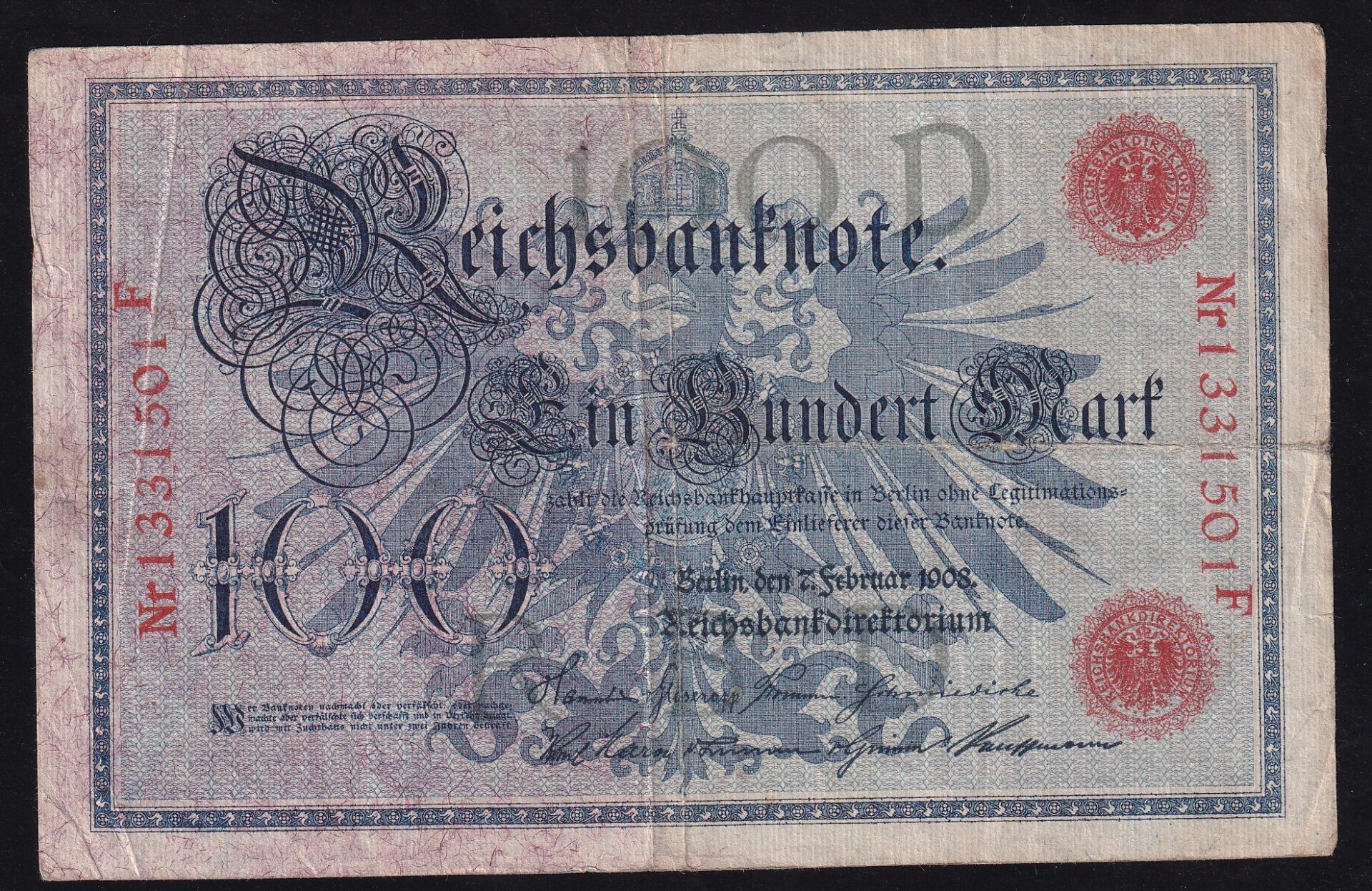 Almanya 100 Mark 1908 Çok Temiz
