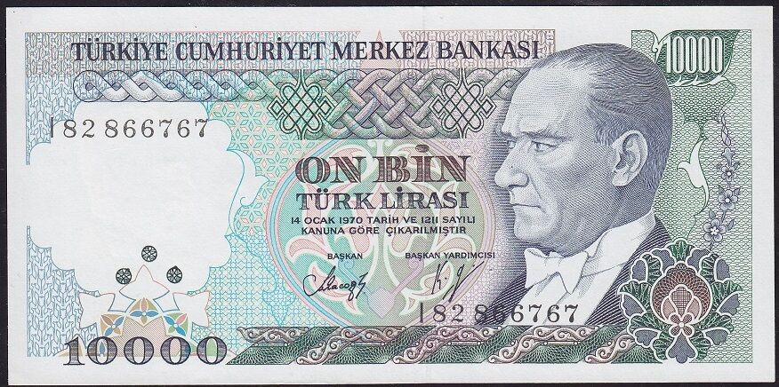 7.Emisyon 4.Tertip 10000 Lira I82 866767 Çok Çok Temiz+