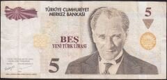 8.Emisyon 5 YTL G37 838464 Çok Temiz