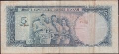 5.Emisyon 3.Tertip 5 Lira F28 018098 Çok Temiz