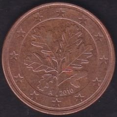 Avrupa 5 Euro Cent 2010 A Almanya