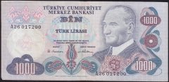 6.Emisyon 1.Tertip 1000 Lira A26 017200 Çok Temiz+