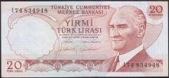 6.Emisyon 4.Tertip 20 Lira I74 834948 Ççt Çilaltı