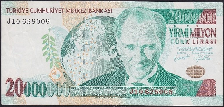 7.EMİSYON 20 000 000 LİRA J10 628008 ÇÇT