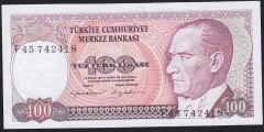 7.Emisyon 2.Tertip 100 Lira F45 742418 Ççt Çilaltı