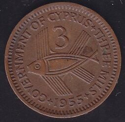 Kıbrıs 3 Mils 1955
