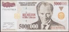 7.Emisyon 5.000.000 Lira F51 827813 Ççt Çilaltı