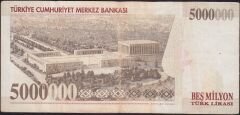 7.Emisyon 5 000 000 Lira F63 691345 Çok Temiz