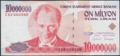7.Emisyon 10 000 000 Lira C82 666580 Çok Temiz+