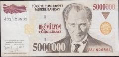 7.Emisyon 5 000 000 Lira J31 929881 Çok Temiz+