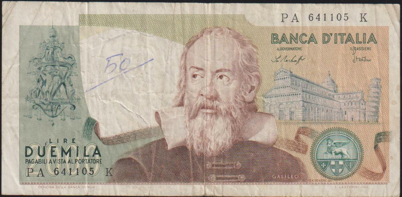 İtalya 2000 Lire 1973 Çok Temiz Pick 103b
