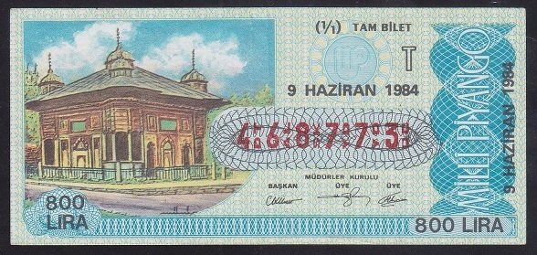 1984 9 HAZİRAN TAM BİLET T SERİSİ