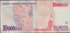 7.Emisyon 10 000 000 Lira D80 371881 Çok Temiz+