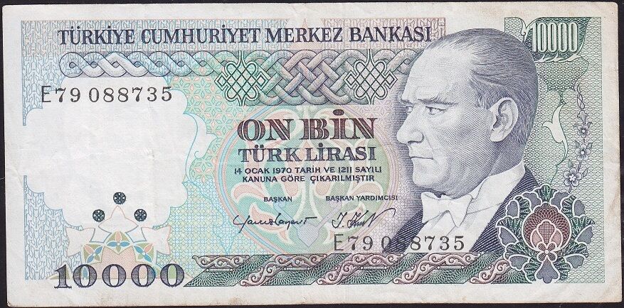 7.Emisyon 2.Tertip 10000 Lira E79 088735 Çok Temiz