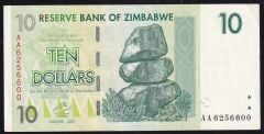 Zimbabwe 10 Dolar 2007 Çilaltı Çil ( AA )