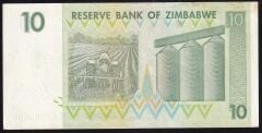 Zimbabwe 10 Dolar 2007 Çilaltı Çil ( AA )