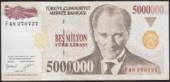 7.Emisyon 5000000 Lira F48 270727 Ççt Çilaltı
