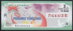 2009 19 OCAK ÇEYREK BİLET - R SERİSİ