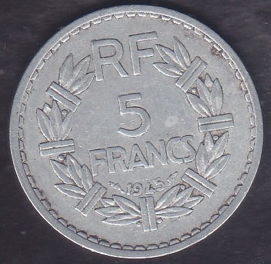 Fransa 5 Frank 1945