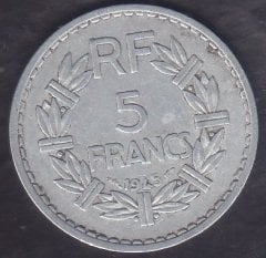 Fransa 5 Frank 1945