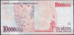 7.Emisyon 10 000 000 Lira C81 738756 Çok Temiz+
