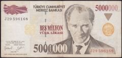 7.Emisyon 5 000 000 Lira J29 596168 Çok Temiz+