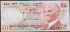 6.Emisyon 2.Tertip 20 Lira E43 016075 Ççt Çilaltı