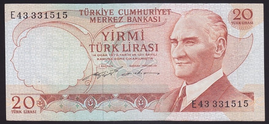 6.EMİSYON 2.TERTİP 20 LİRA E43 331515 ÇÇT