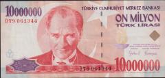 7.Emisyon 10 000 000 Lira D79 061344 Çok Temiz+