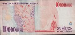 7.Emisyon 10 000 000 Lira D79 061344 Çok Temiz+