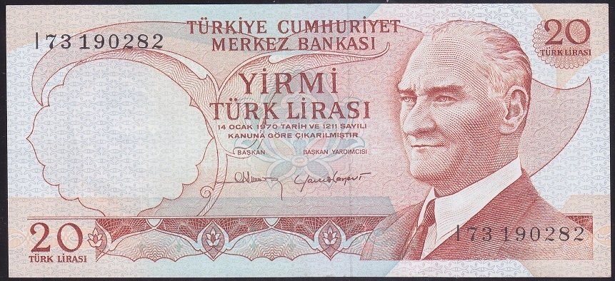 6.EMİSYON 4.TERTİP 20 LİRA I73 190282 ÇİLALTI