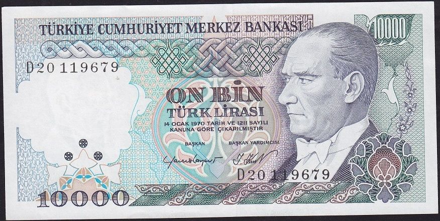 7.Emisyon 2.Tertip 10000 Lira D20 119679 Çilaltı Çil