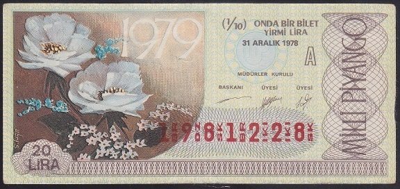1978 31 ARALIK ÇEYREK BİLET A SERİSİ
