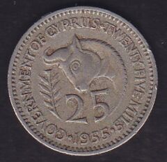 Kıbrıs 25 Mils 1955