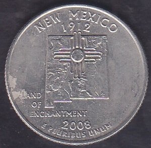 Amerika Çeyrek Dolar 2008 P Hatıra New Mexico