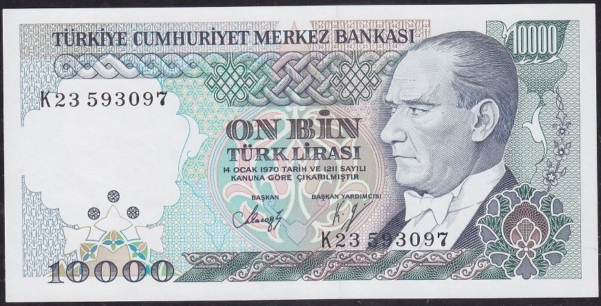 7.Emisyon 4.Tertip 10000 Lira K23 593097 Çil