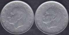 1967 Yılı 1 Lira Temiz (Ters Düz Takım )