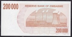 ZİMBABWE 200000 DOLAR 2007-2008 ÇİL
