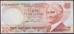 6.Emisyon 2.Tertip 20 Lira E28 009827 Çok Çok Temiz
